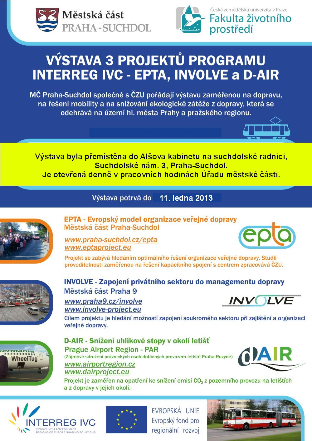 AK-Výstava 3 projektů programu INTERREG IVC