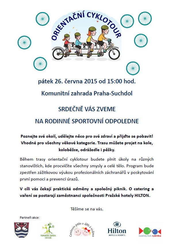 Orientační cyklotour 3 - Komunitní zahrada, pátek 26.6. 2015