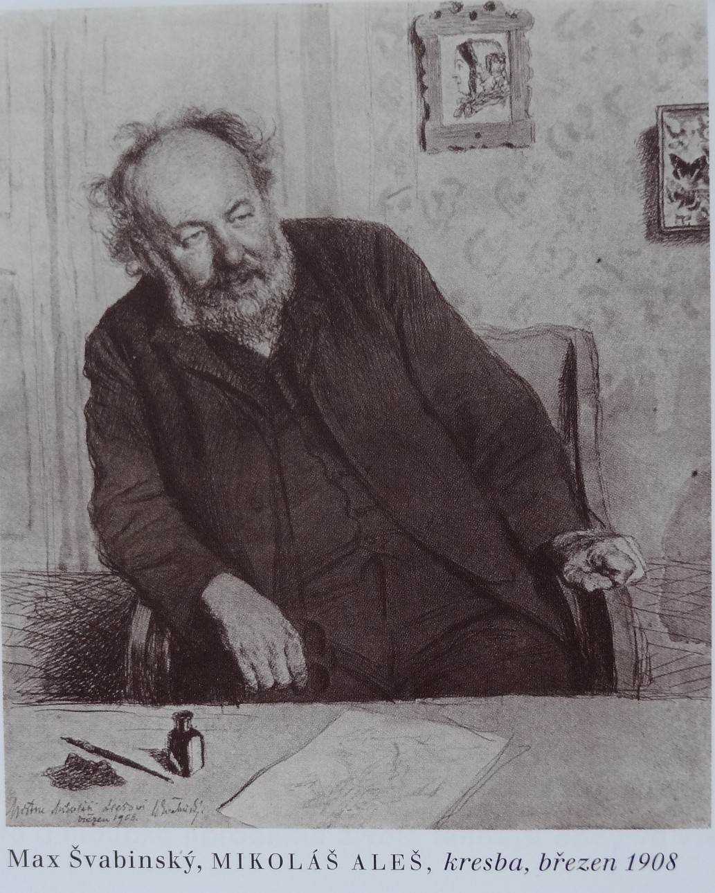 Mikoláš Aleš na židli, Max Švabinský